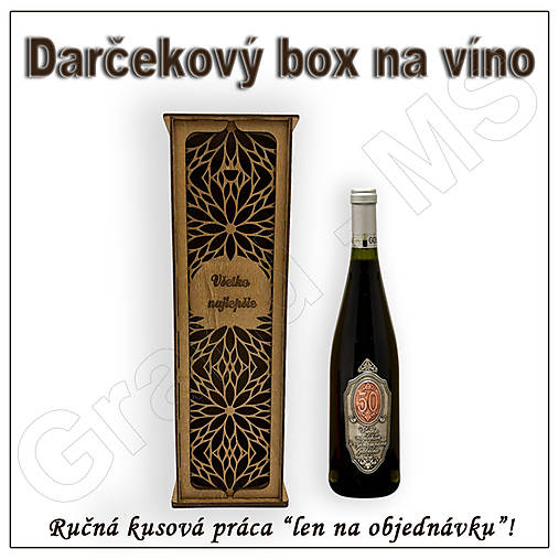 Dekorácie - Darčekový box na fľašu - vzor E - 15885093_