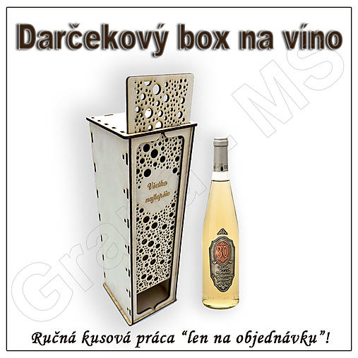 Dekorácie - Darčekový box na fľašu - vzor F - 15885094_