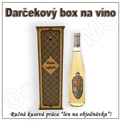 Dekorácie - Darčekový box na fľašu - vzor K - 15885098_