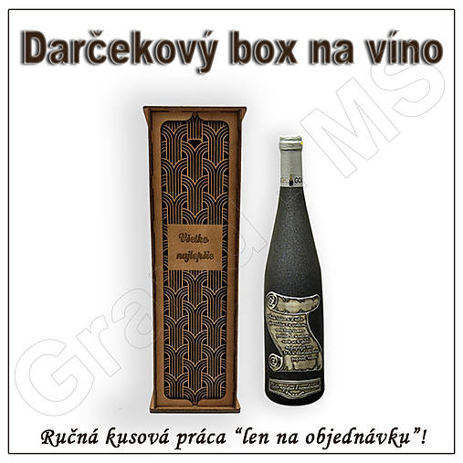 Dekorácie - Darčekový box na fľašu - vzor H - 15885102_