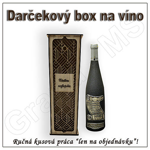 Dekorácie - Darčekový box na fľašu - vzor I - 15885106_