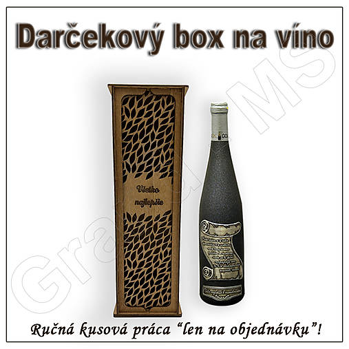Dekorácie - Darčekový box na fľašu - vzor J - 15885107_
