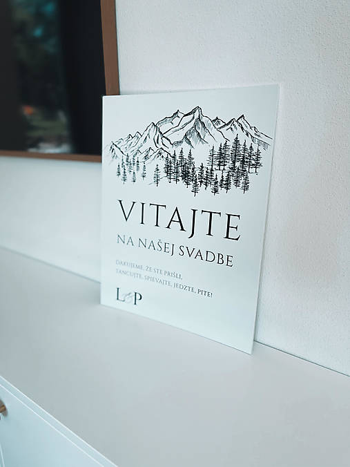 Papiernictvo - Uvítacia svadobná tabuľa Hory - 15886598_