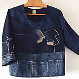 Topy, tričká, tielka - AFRIKA - modrotiskový top - 15886510_
