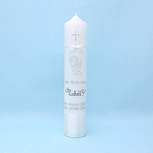 Sviečky - Biela sviečka na krst s anjelikom - 15888154_