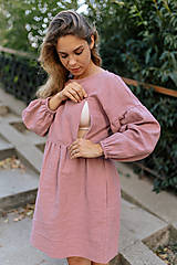Oblečenie na dojčenie - Ľanové PUFF šaty - MAMA A DCÉRA – rôzne farby - 15886727_