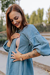 Oblečenie na dojčenie - Ľanové PUFF šaty - MAMA A DCÉRA – rôzne farby - 15886730_