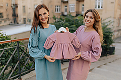 Oblečenie na dojčenie - Ľanové PUFF šaty - MAMA A DCÉRA – rôzne farby - 15886733_