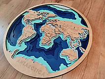Dekorácie - 6 vrstvová 3D mapa sveta - 15886028_