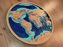 Dekorácie - 6 vrstvová 3D mapa sveta - 15886029_