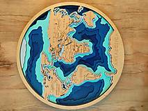 Dekorácie - 6 vrstvová 3D mapa sveta - 15886030_