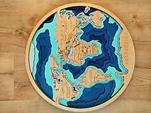 Dekorácie - 6 vrstvová 3D mapa sveta - 15886034_