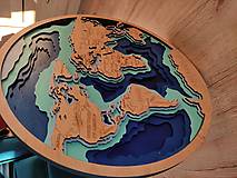 Dekorácie - 6 vrstvová 3D mapa sveta - 15886035_