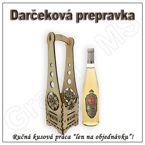 Dekorácie - Darčeková prepravka na víno - vzor A - 15887352_