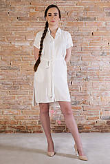 Šaty - Biele košeľové Mini šaty - 15888727_