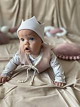 Detské čiapky - Rebrovaná úpletová korunka - 15890102_
