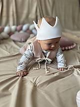 Detské čiapky - Rebrovaná úpletová korunka - 15890104_