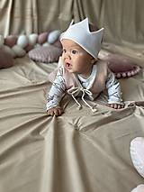 Detské čiapky - Rebrovaná úpletová korunka - 15890105_