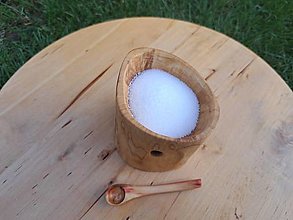 Nádoby - Soľnička Drevená miska s lyžičkou (Tvrdé "svetlé" drevo II.) - 15890361_