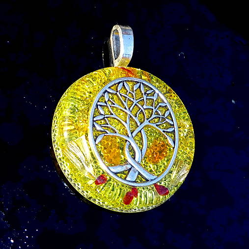 Náhrdelníky - Orgonitový Strom Života (X)* Jantar, Citrín s granátky - 15890987_