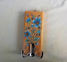 Nábytok - Vešiak, modré kvety - 15891645_