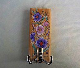 Nábytok - Vešiak, fialové kvety - 15891658_