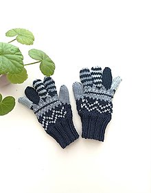 Detské doplnky - Detské prstové rukavice tmavomodré - 15891845_