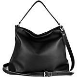 Kabelky - Veľká dámska vrecovitá kožená kabelka v čiernej farbe - 15891031_