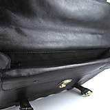 Pánske tašky - Kožená aktovka vo Vintage štýle, čierna farba - 15891699_