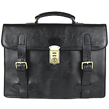 Pánske tašky - Kožená aktovka vo Vintage štýle, čierna farba - 15891721_