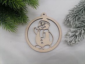 Dekorácie - Vianočná guľa na stromček - snehuliak - 15893026_