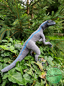 Hračky - Blue velociraptor ArtDoll od DalieCreations svet Drakov - 15892283_
