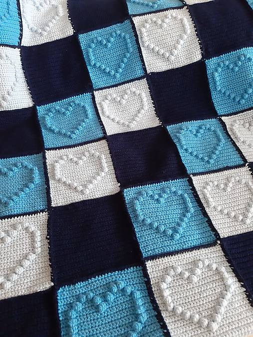 Detský textil - Srdiečková detská deka Bubbli - 15892796_