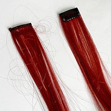 Komponenty - Prameň umelých vlasov-bordová hnedá - materiál - 15893238_