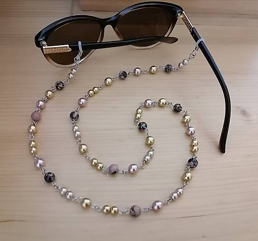 Náhrdelníky - Retiazka na okuliare - fialovo zlatá - chirurgická oceľ  - 15893370_