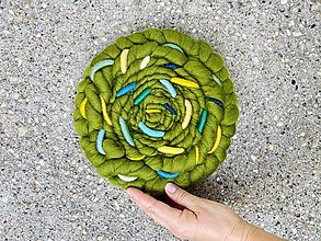 Dekorácie - Kruhová tapiséria “Zelená” - 15895595_