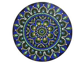 Obrazy - Modro - zelená MANDALA - 15895265_
