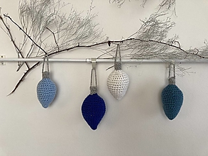 Dekorácie - Vianočné závesné dekorácie /modré/ - 15895797_
