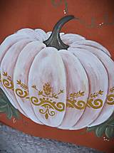 Úžitkový textil - Bavlnený jesenný poťah s ornamentovou tekvicou - 15895994_