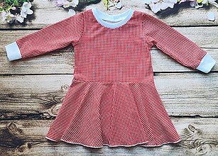 Detské oblečenie - Točivé šaty - červené kocky - 15896557_