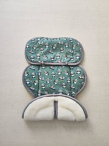 Detský textil - VLNIENKA podložka do autosedačky Cybex Aton 5 100% Merino top Super wash Natural Panda Green Mint - 15897507_