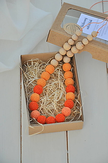 Náhrdelníky - háčkovaný náhrdelník, oranžový - 15896471_