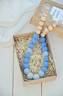 Náhrdelníky - háčkovaný náhrdelník, modrý - 15896472_