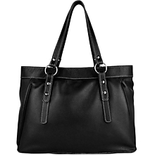 Kabelky - Kožená nákupná kabelka v čiernej farbe - 15897720_