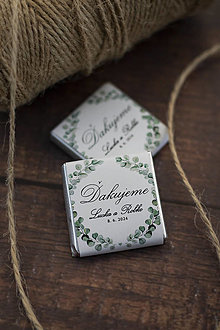 Darčeky pre svadobčanov - Svadobné čokoládky "Eukalyptus venček" - 15897242_