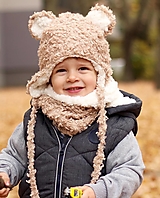 Detské čiapky - Zimná čiapka kučeravý macko - 15898092_