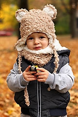 Detské čiapky - Zimná čiapka kučeravý macko - 15898094_