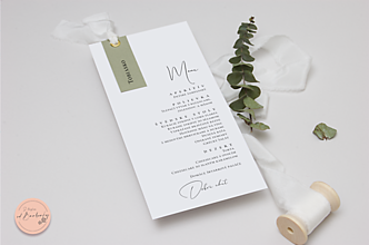 Papiernictvo - Luxusná menu karta - Green - 15897099_