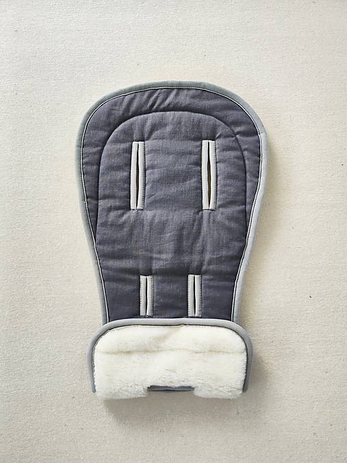 Detský textil - VLNIENKA podložka do kočíka EasyWalker Jimmy 100% Merino Top Super wash Natural 100% ľan Antracit - 15899624_
