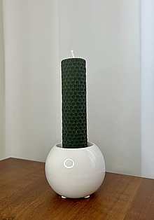 Sviečky - Sviečka z včelieho vosku - 12x3,5cm (Zelená) - 15898755_
